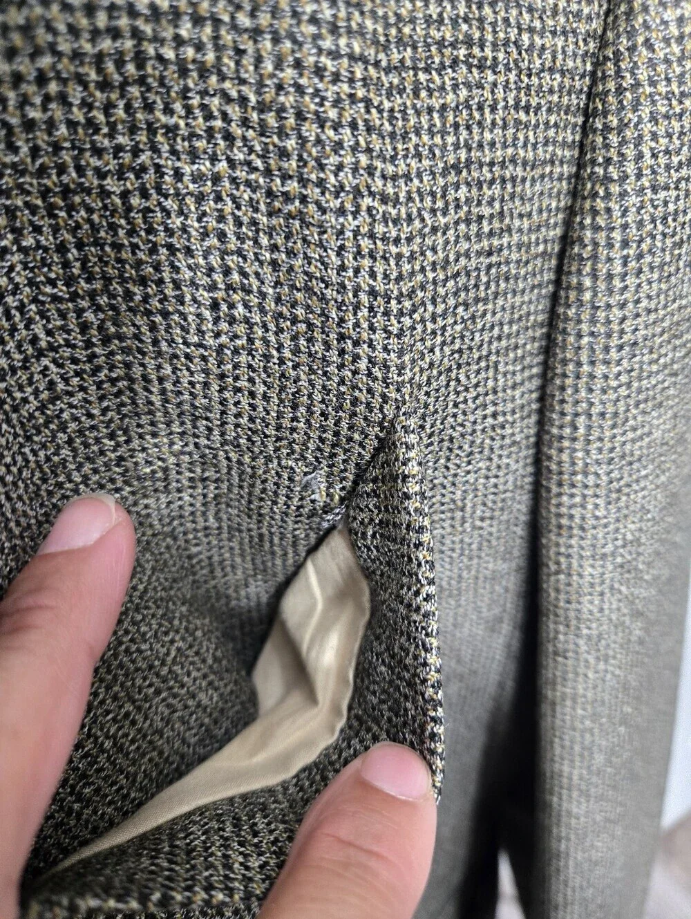 Vintage Samuelsohn Brown & Navy Windowpane Super 100s Sport Coat Sz 50 XL